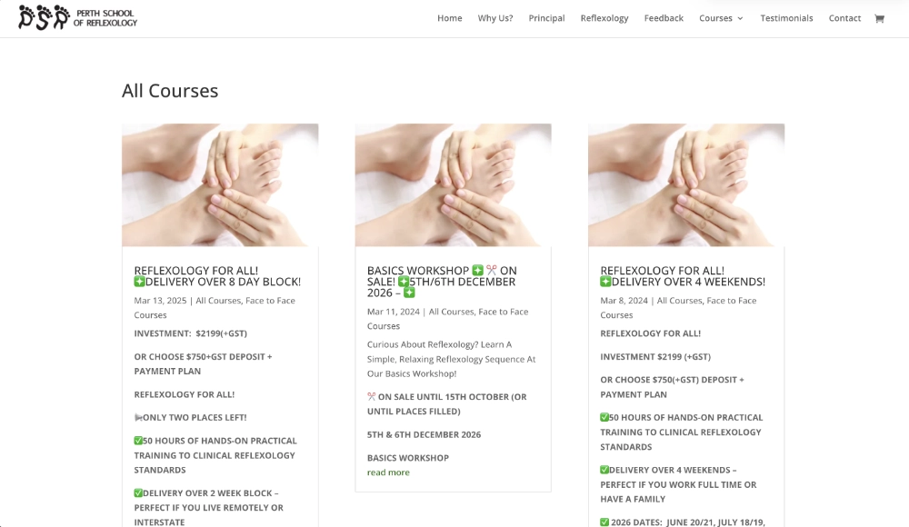 Perth School of Reflexology - Courses Perth School of Reflexology - Courses