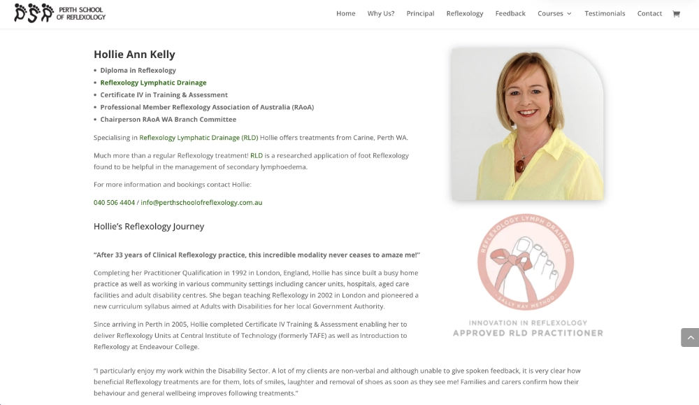 Perth School of Reflexology - Principal Perth School of Reflexology - Principal